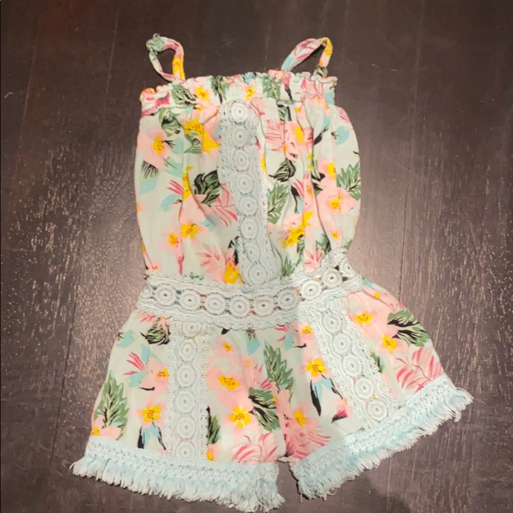 Little girls floral romper